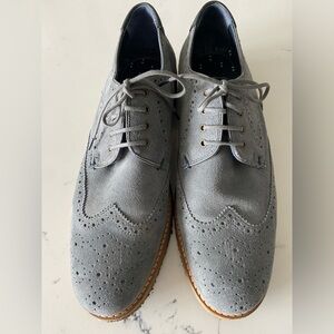 Ted Baker of London Prycces Gray Nubuk Leather Wingtip Oxford